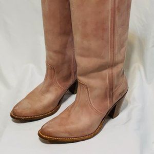 Frye vintage pink western style boots, size 9